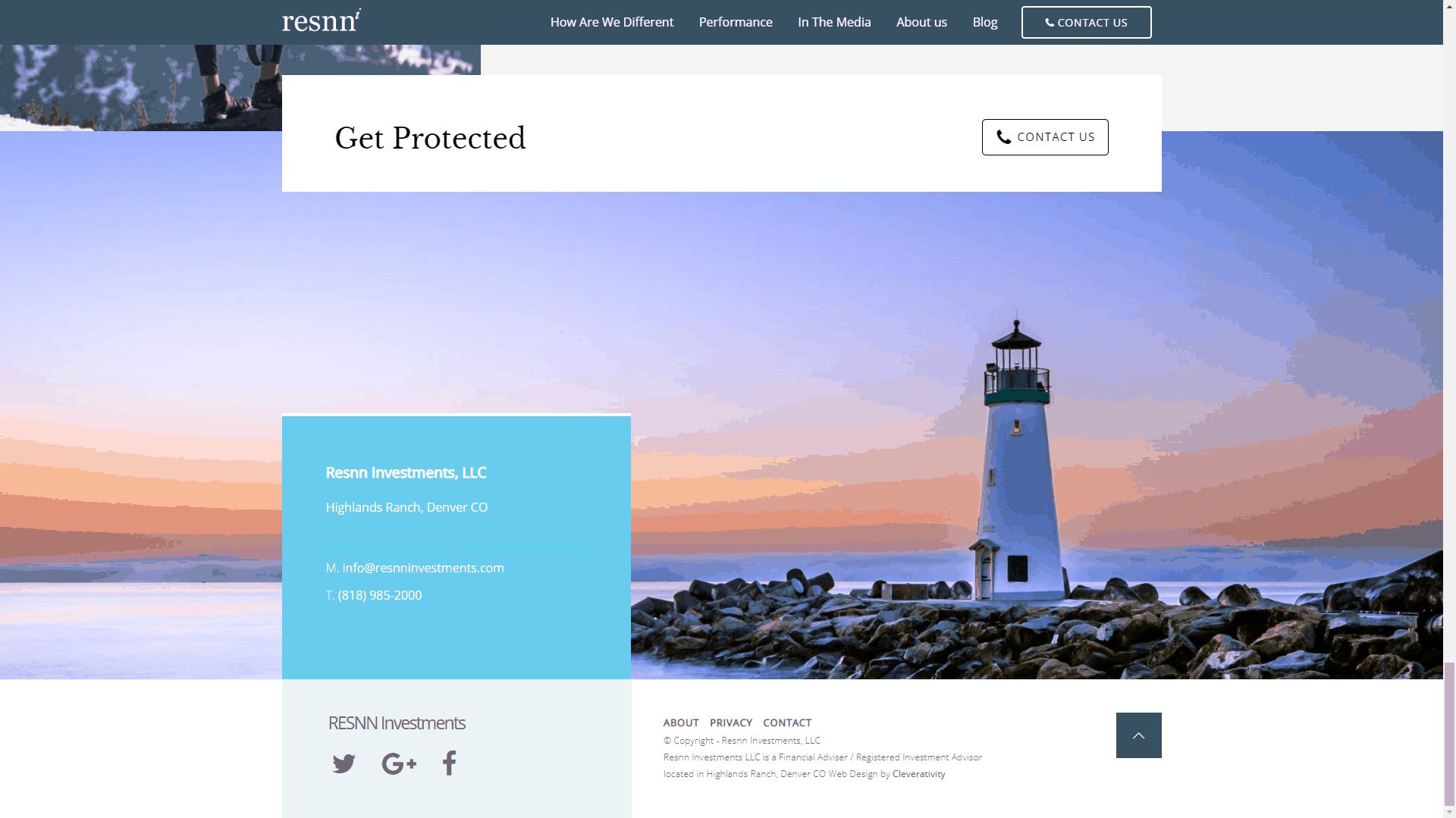 RESNN Investments - Corporate Website Design - Cleverativity - Homepage