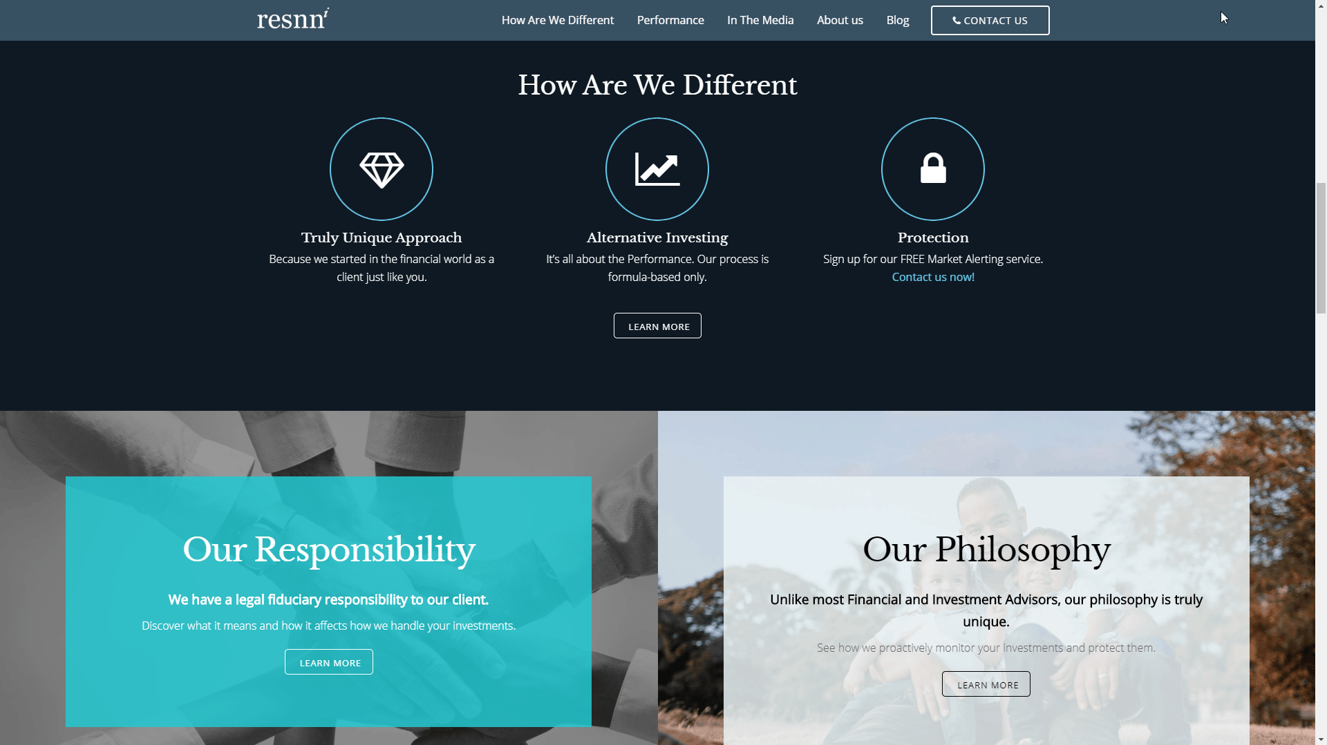 RESNN Investments - Corporate Website Design - Cleverativity - Homepage