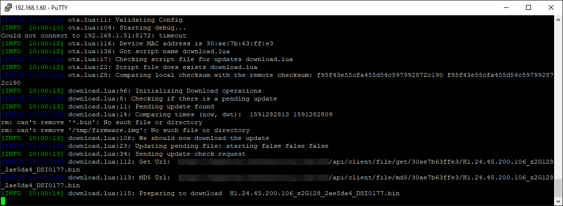 OTA Client Updating a Device